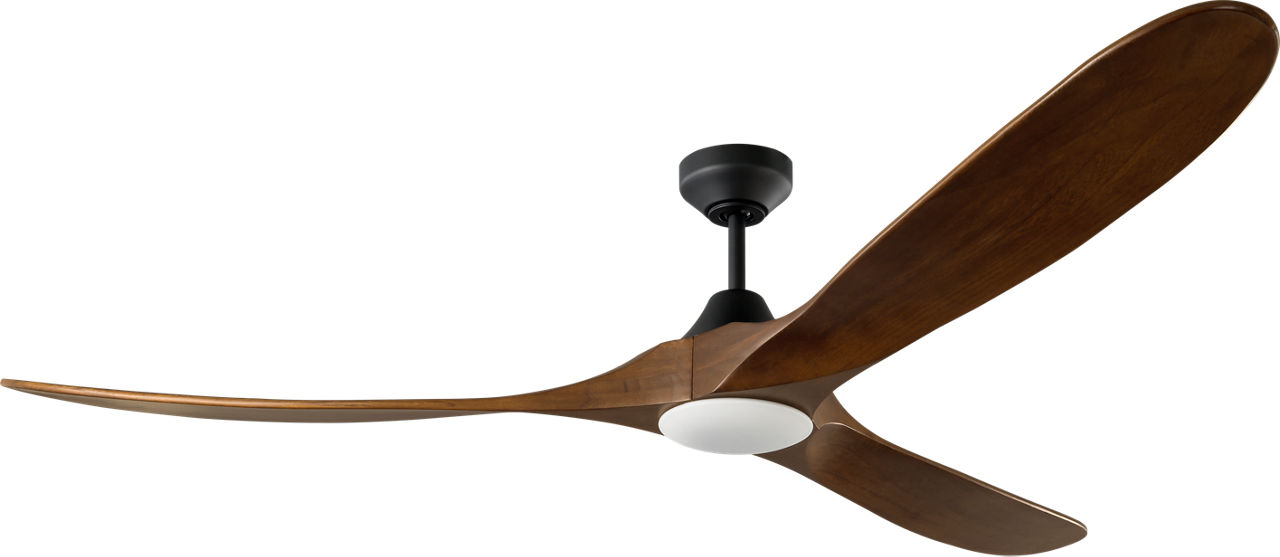 Maverick Smart 70 LED Ceiling Fan in Midnight Black with Dark Walnut Blades and Light Kit