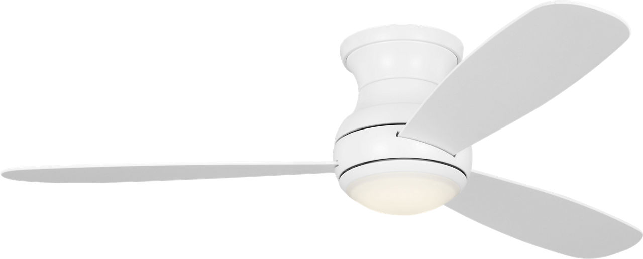 Orbis 52 Hugger LED Ceiling Fan in with Blades and Light Kit Matte White