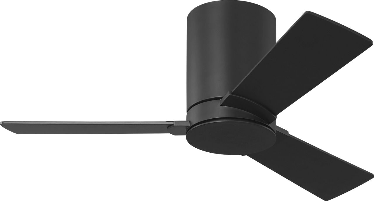 Rozzen 32 Hugger Ceiling Fan in Midnight Black with Midnight Black Blades and Light Kit