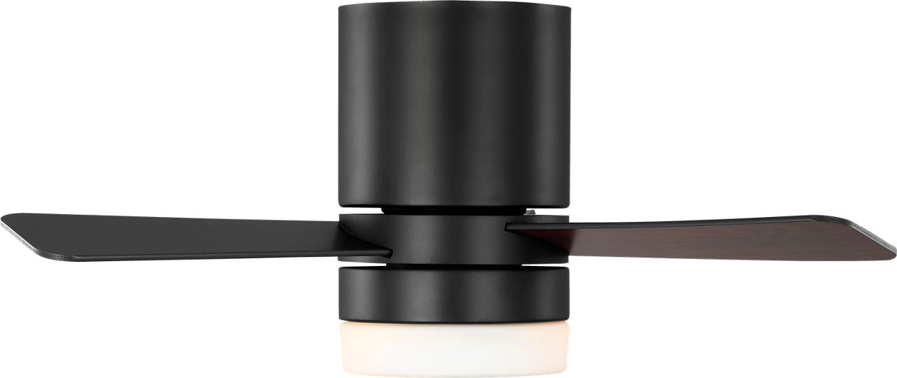 Era 32 Hugger LED Ceiling Fan in with / American Walnut Reversible Blades and Light Kit Midnight Black