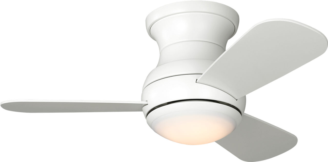 Orbis 32 Hugger LED Ceiling Fan in Matte White with Matte White Blades and Light Kit
