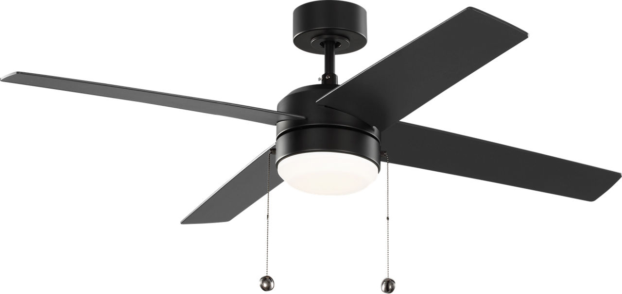 Loni 52 LED Pull Chain Ceiling Fan in Midnight Black