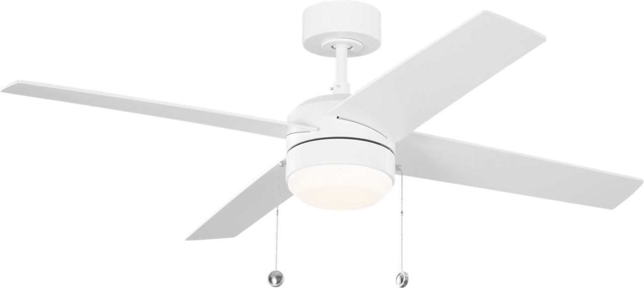 Loni 52 LED Pull Chain Ceiling Fan in Matte White