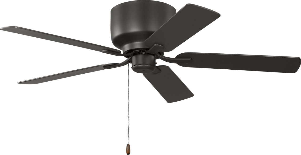 Linden 52 Hugger Ceiling Fan in with / American Walnut Reversible Blades Bronze