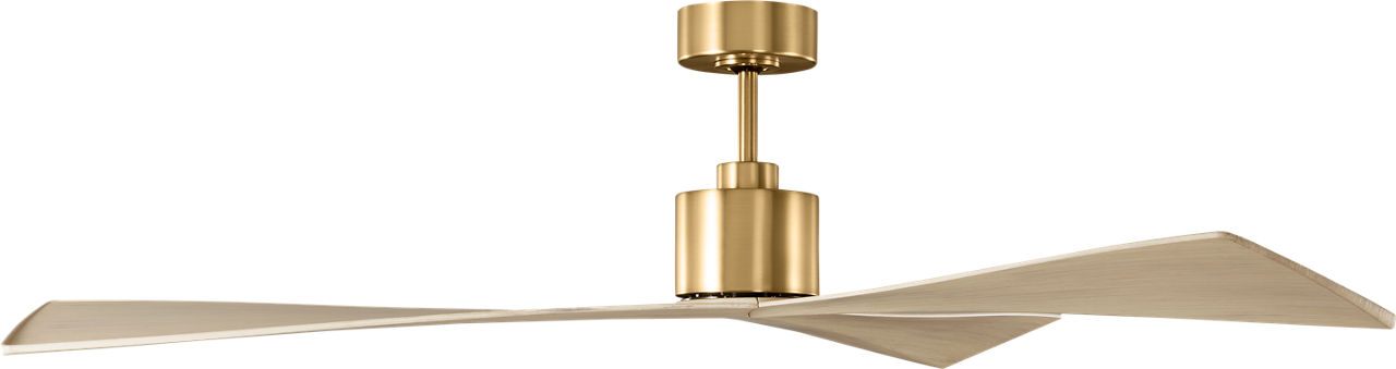 Adler 60 Ceiling Fan in Burnished Brass with Washed White Oak Blades