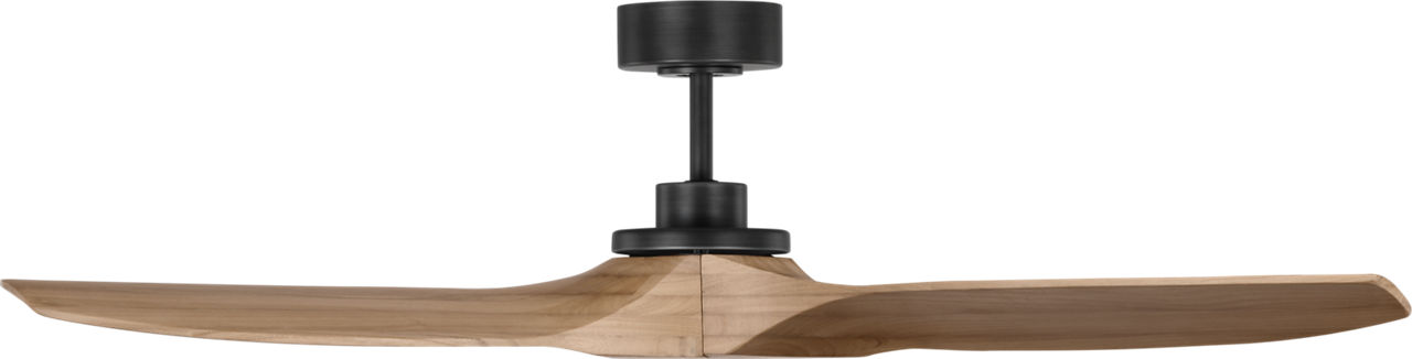 Collins Smart 52 Ceiling Fan in Midnight Black with Natural Honey Blades