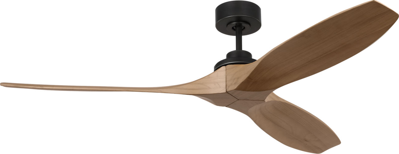 Collins Smart 60 Ceiling Fan in Midnight Black with Natural Honey Blades
