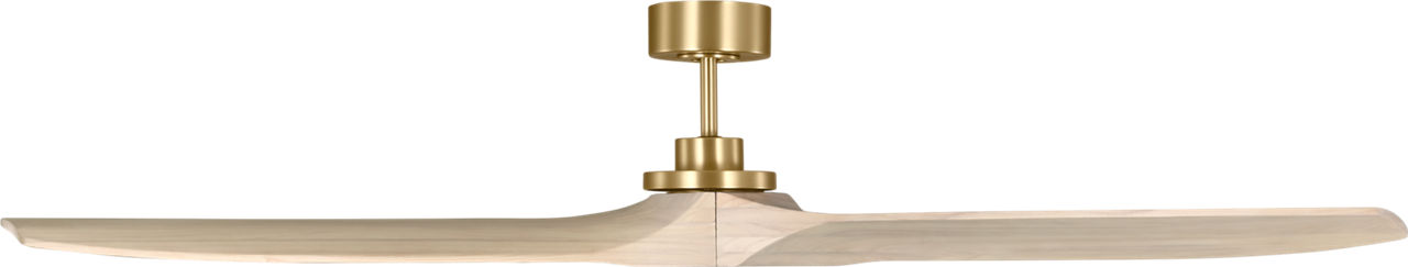 Collins Smart 70 Ceiling Fan in Burnished Brass with Washed White Oak Blades