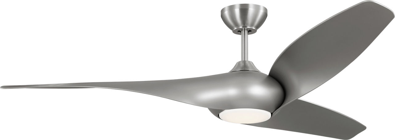 Topan Smart 60 LED Ceiling Fan in Brushed Steel with Silver Blades and Light Kit