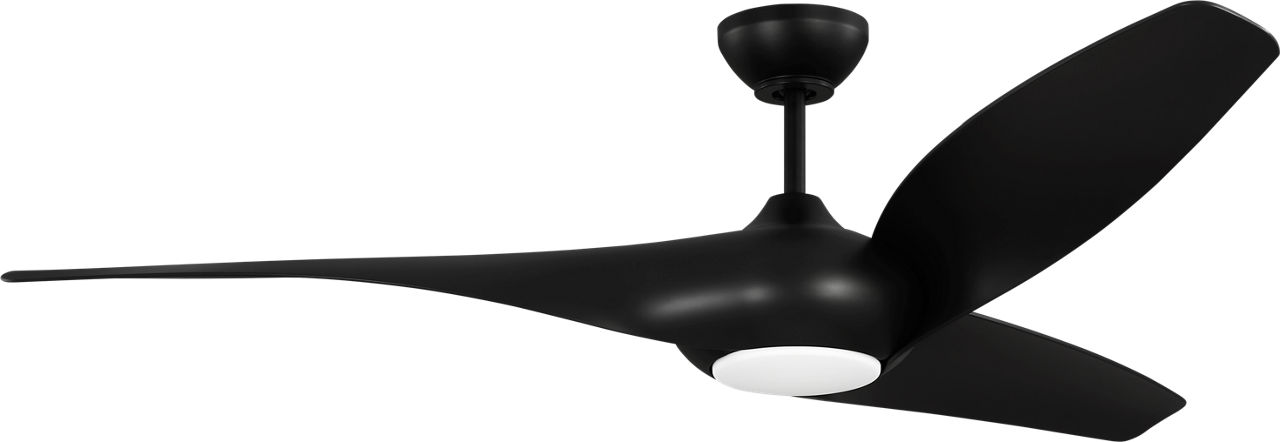 Topan Smart 60 LED Ceiling Fan in Midnight Black with Midnight Black Blades and Light Kit