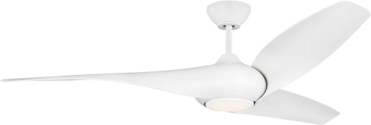 Topan Smart 60 LED Ceiling Fanin Matte White with Matte White Blades and Light Kit