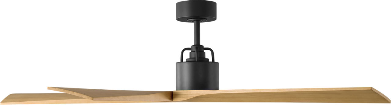 Aspen 56 Ceiling Fan in Midnight Black with Natural Honey Blades