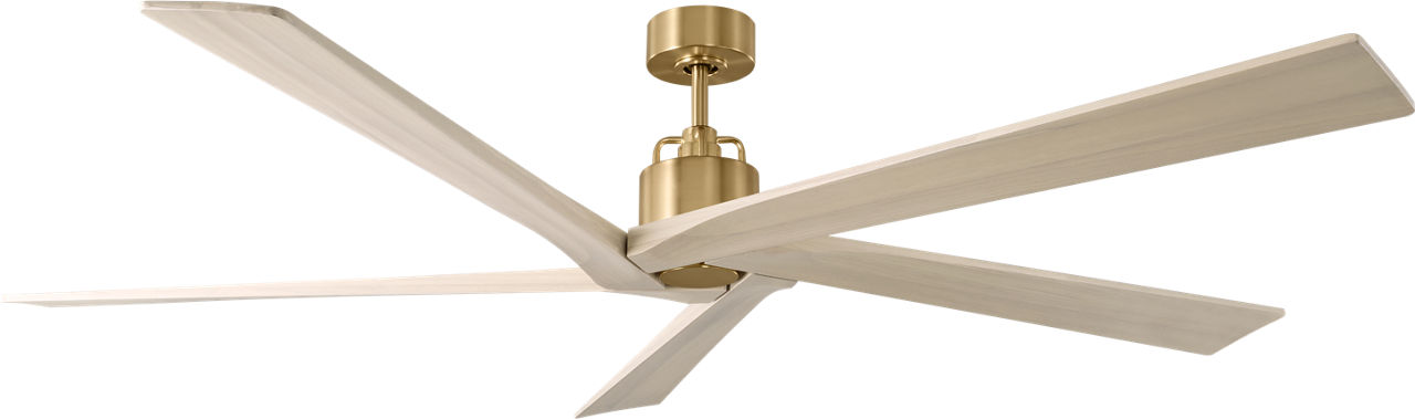 Aspen 70 Ceiling Fan in Burnished Brass with Washed White Oak Blades