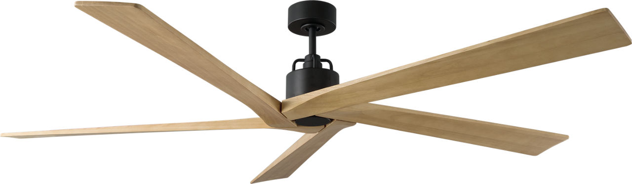 Aspen 70 Ceiling Fan in Midnight Black with Natural Honey Blades