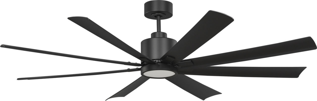 Flera Smart 65 LED Ceiling Fan in Midnight Black with Midnight Black Blades and Light Kit