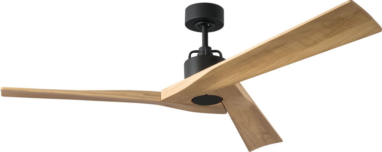 Alma Smart 52 Ceiling Fan in Midnight Black with Natural Honey Blades