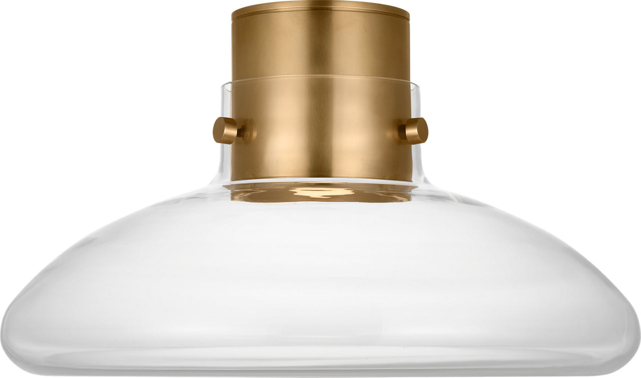 Morgan 18 Flush Mount hand-rubbed antique brass with clear glass 2700K-1800K 90 CRI