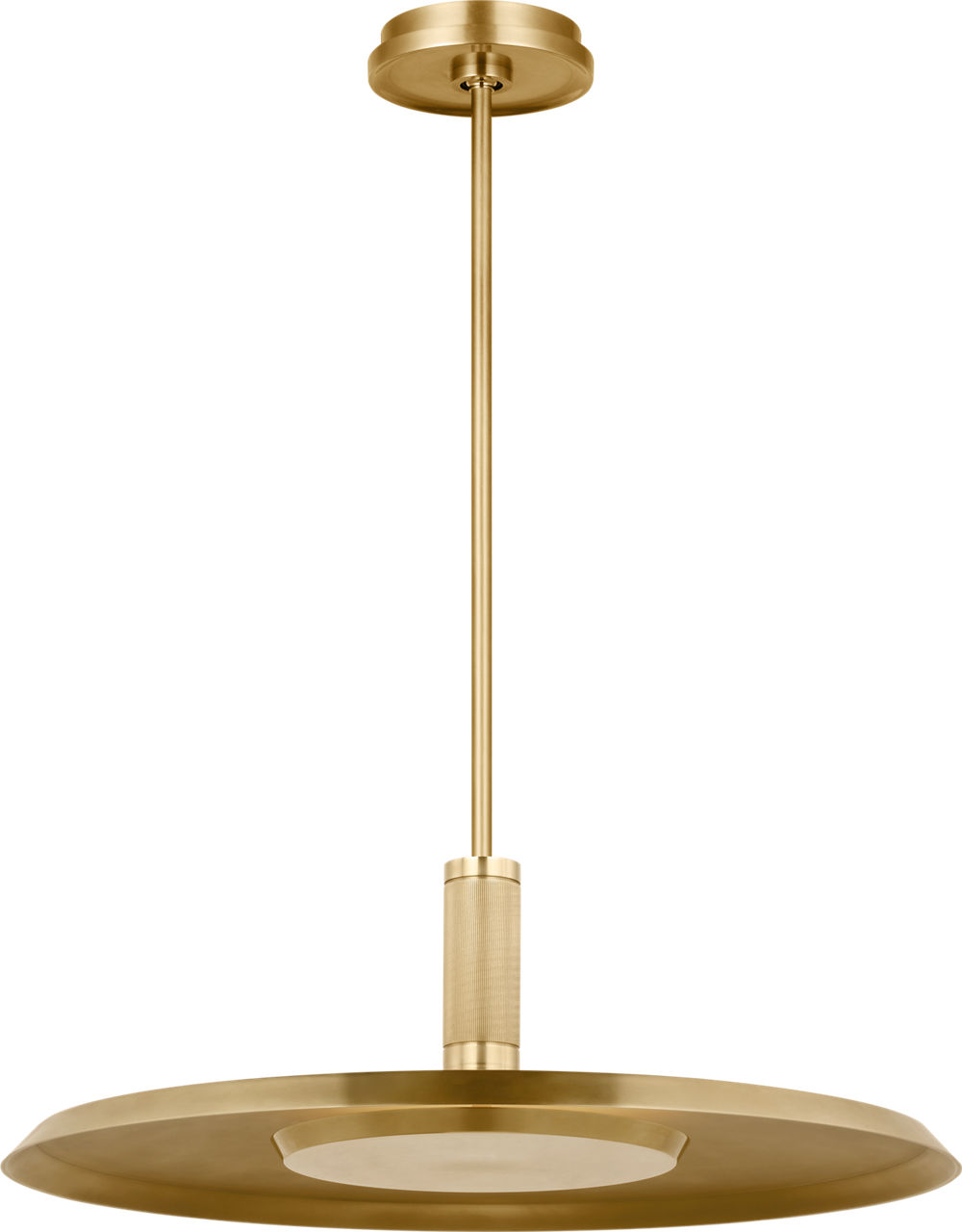 Saucer X-Large Pendant Natural Brass 2700K 90 CRI
