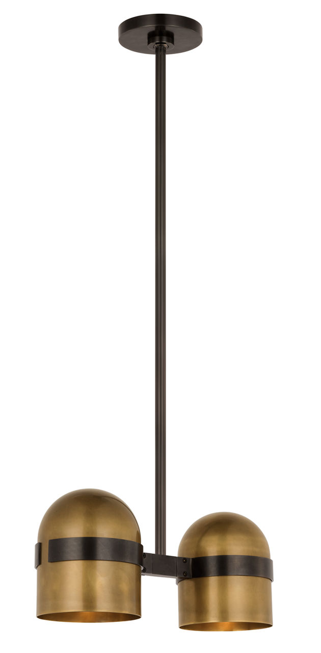 Octavia Large Pendant Blackened Bronze/bright worn brass 2700K 90 CRI