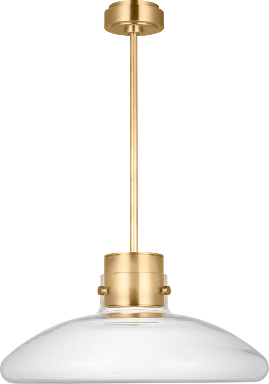 Morgan 22 Pendant hand-rubbed antique Brass with clear glass 2700K-1800K 90 CRI