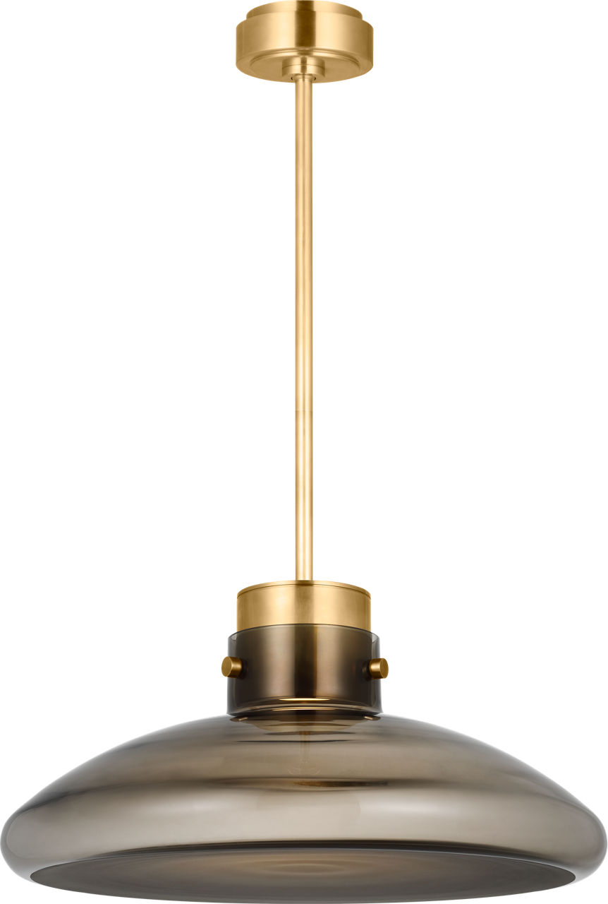 Morgan 22 Pendant hand-rubbed antique brass with smoke glass 2700K-1800K 90 CRI