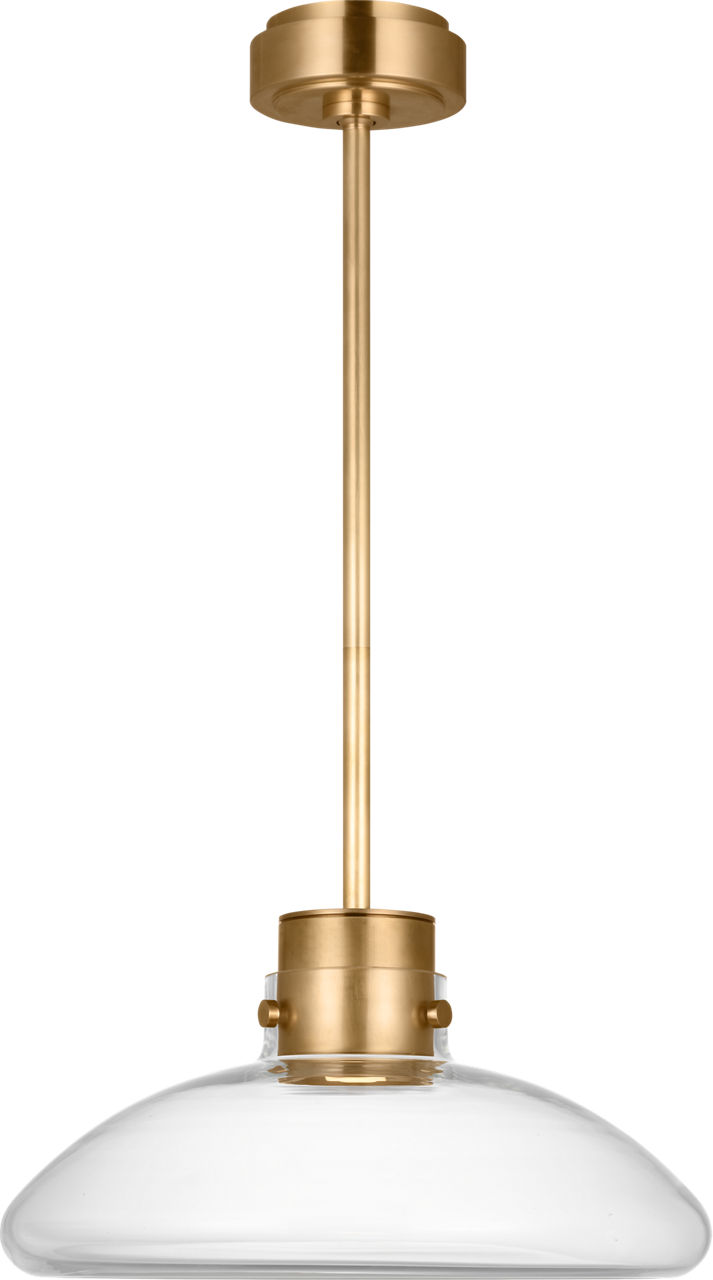 Morgan 16 Pendant hand-rubbed antique Brass with clear glass 2700K-1800K 90 CRI