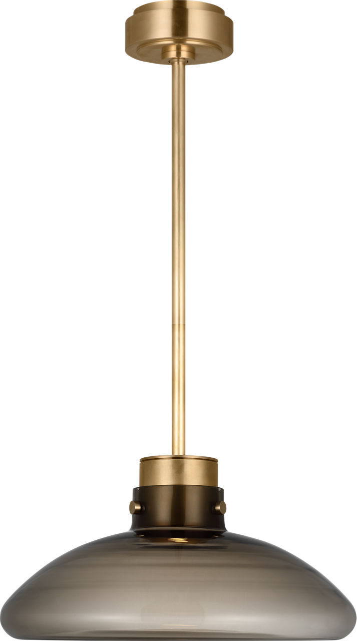 Morgan 16 Pendant hand-rubbed antique Brass with smoke glass 2700K-1800K 90 CRI