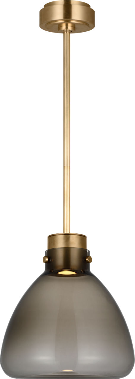 Morgan 12 Pendant hand-rubbed antique Brass with smoke glass 2700K-1800K 90 CRI