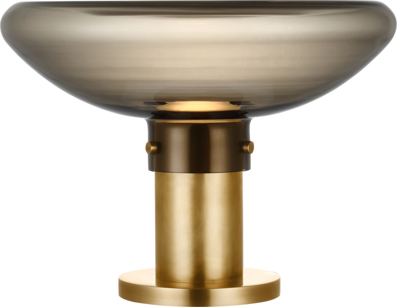 Morgan 16 Table Lamp hand-rubbed antique brass with smoke glass 2700K-1800K 90 CRI