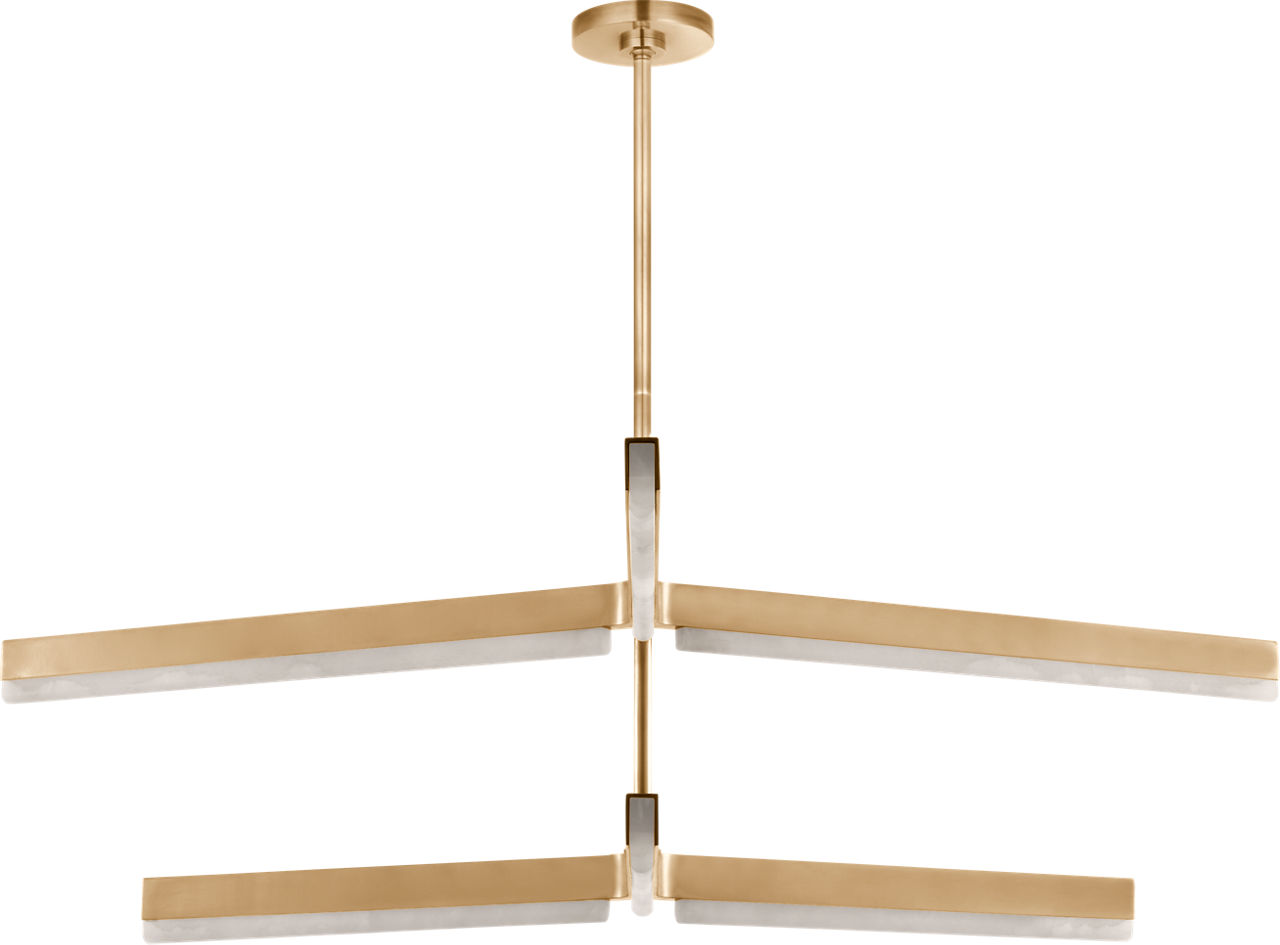 Linea 56 Two Tier Chandelier hand rubbed antique brass 2700K 90 CRI