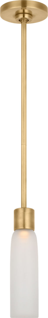 Volver Small Pendant Clear Etched Hand Rubbed Antique Brass 2700K 90 CRI