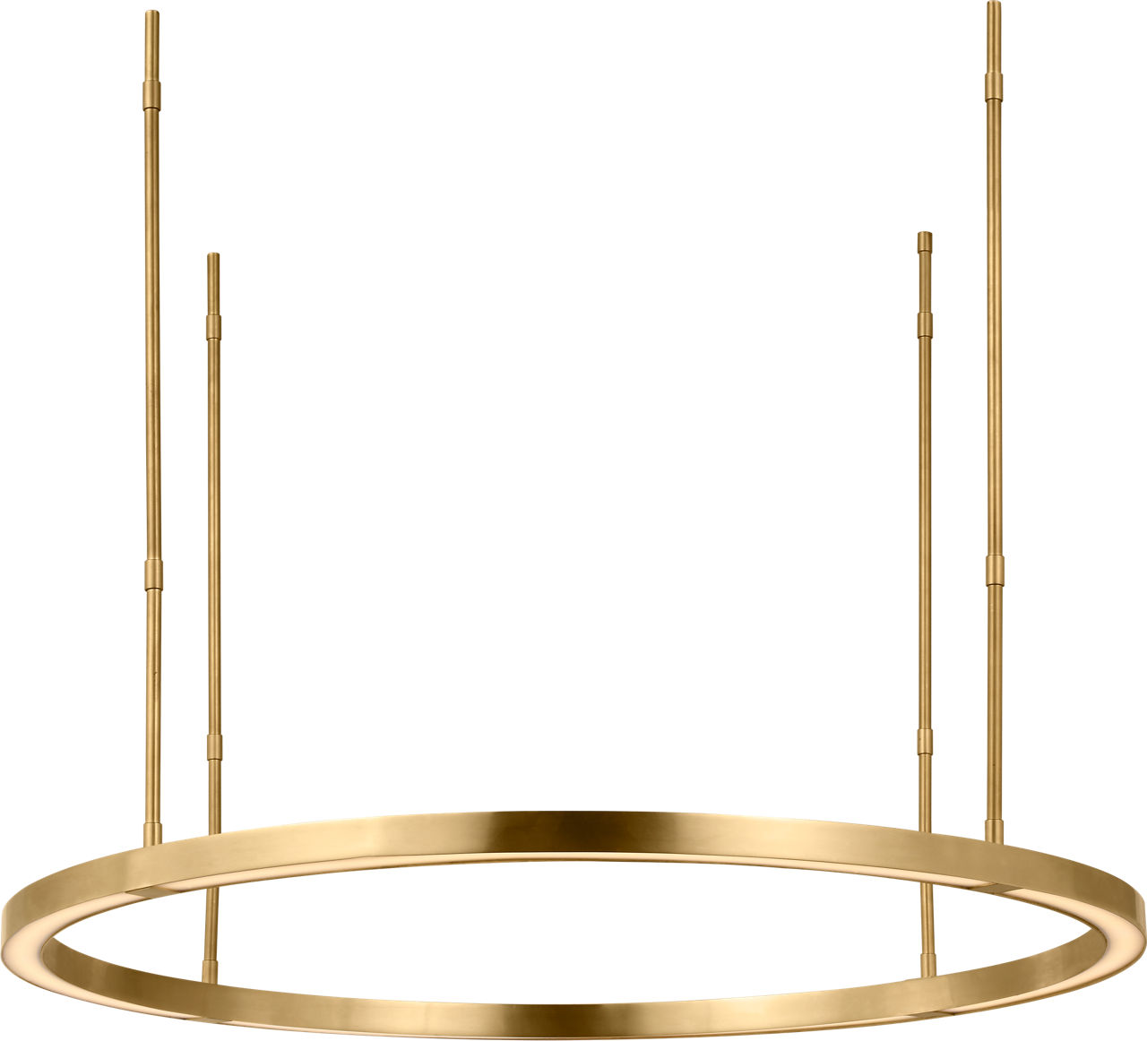 Stagger Ring Medium Chandelier hand rubbed antique brass 2700K 90 CRI