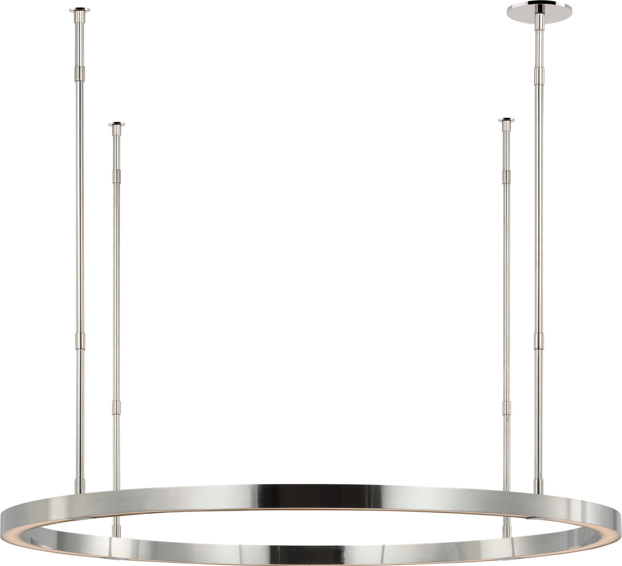 Stagger Ring Medium Chandelier polished stainless steel 2700K 90 CRI