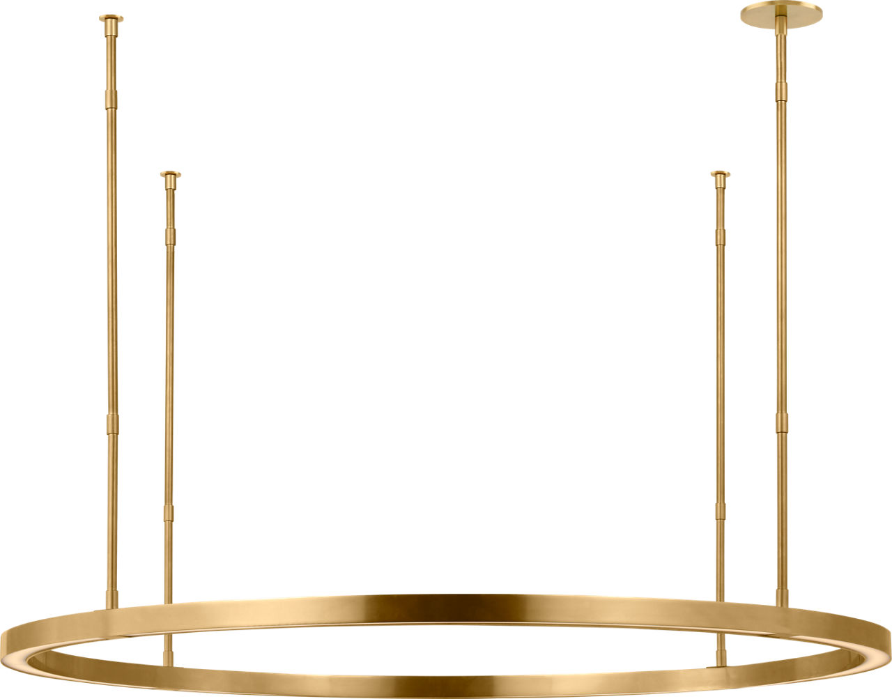 Stagger Ring Large Chandelier hand-rubbed antique brass 2700K 90 CRI