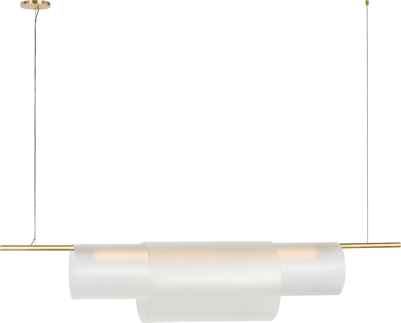 Trace 60 Double Linear Chandelier in Hand-Rubbed Antique Brass