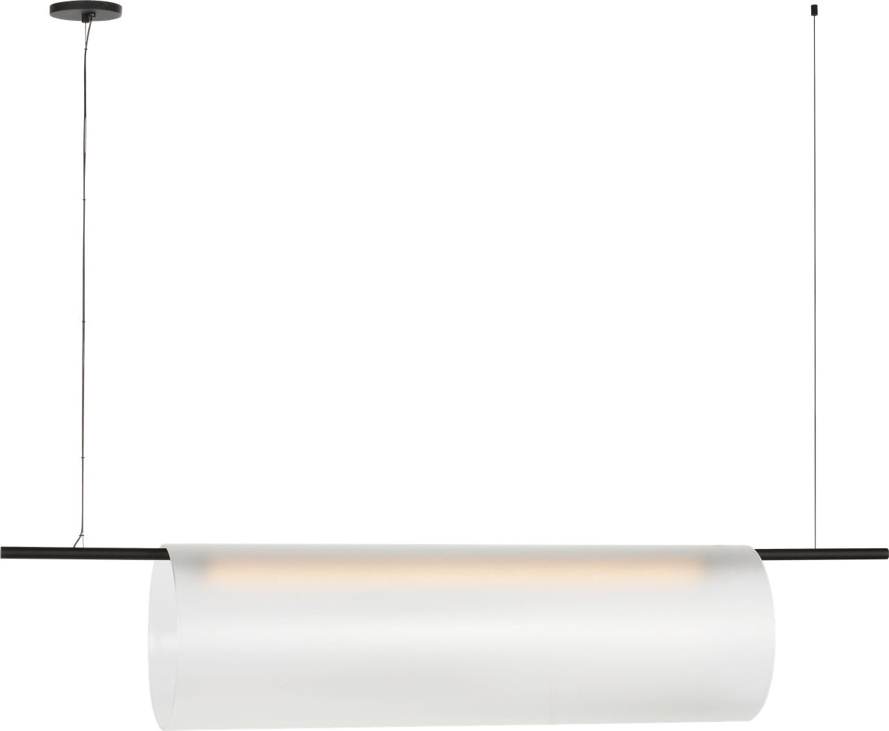 Trace 60 Single Linear Chandelier in Nightshade Black