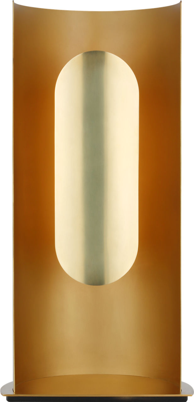 Shielded Medium Table Lamp hand rubbed antique brass 2700K 90 CRI