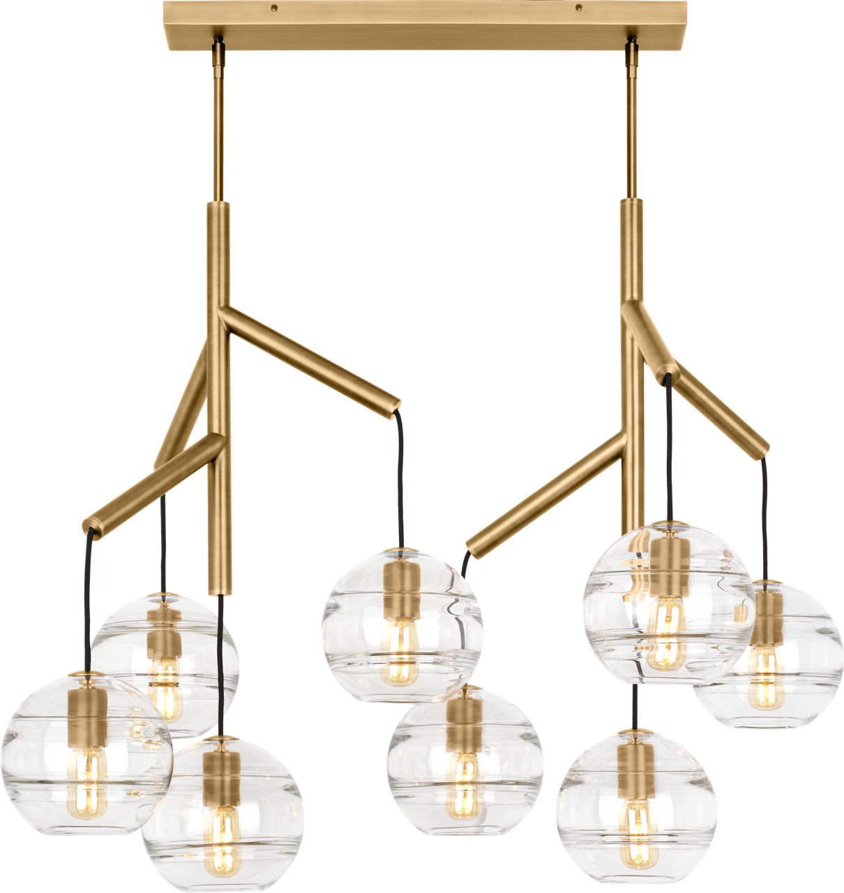 Sedona Double Chandelier Double Clear Aged Brass 2700K 90 CRI t14 led 90 cri 2700k 120v
