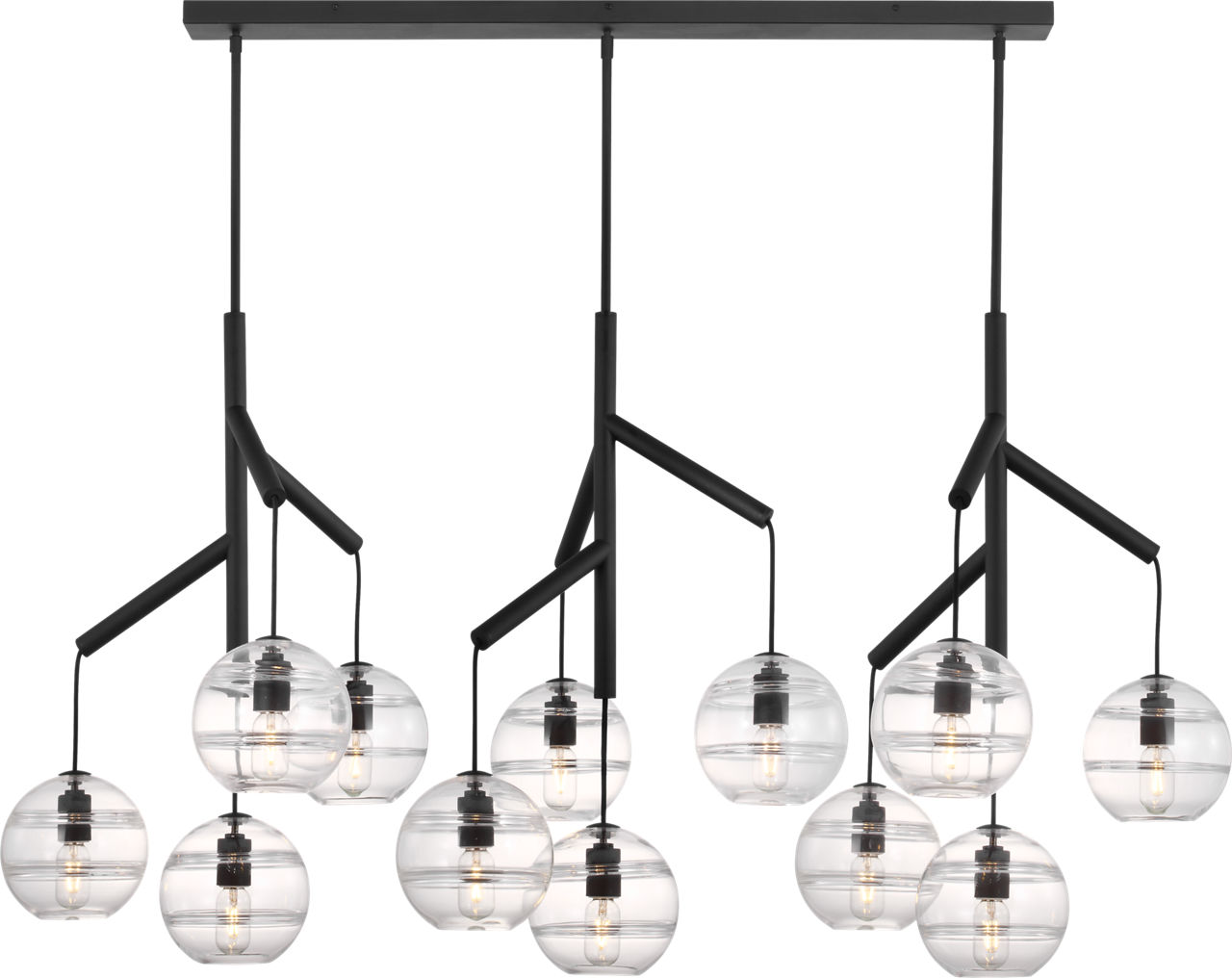 Sedona Triple Chandelier Triple Clear Nightshade Black 2700K 90 CRI t14 led 90 cri 2700k 120v