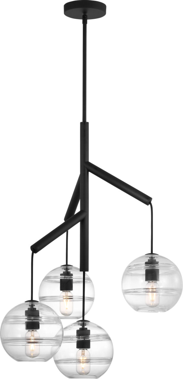 Sedona Single Chandelier Single Clear Nightshade Black Bulb Not Included