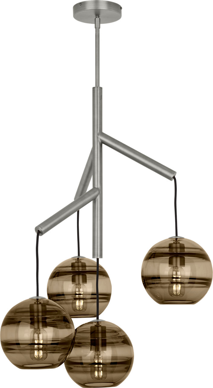 Sedona Single Chandelier Single Transparent Smoke Satin Nickel 2700K 90 CRI t14 led 90 cri 2700k 120v