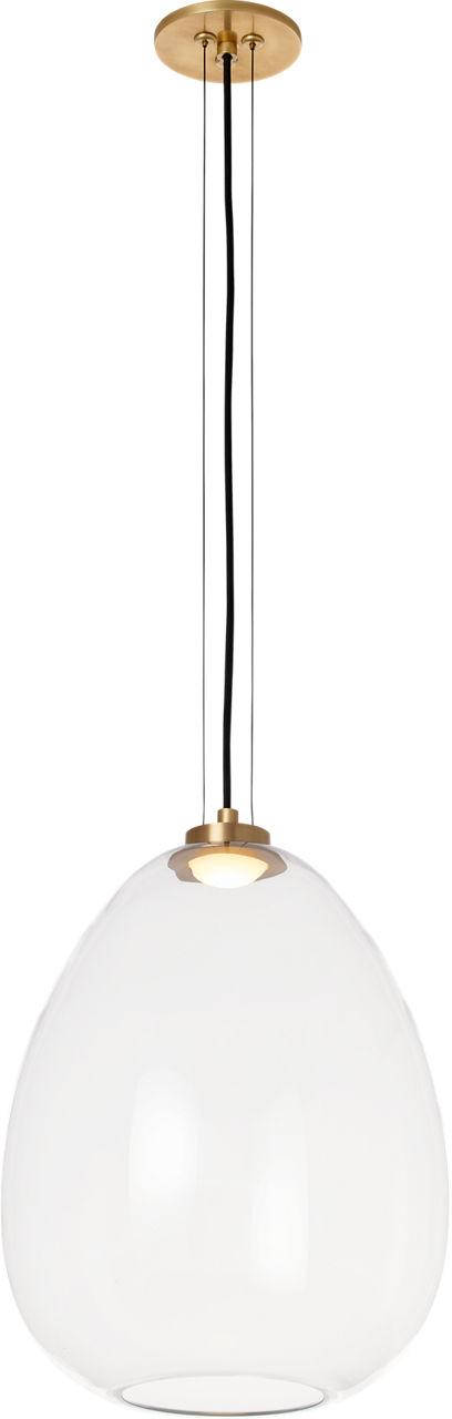 Kapoor Medium Pendant clear/Natural Brass LED 2700K 90 CRI 120-277V