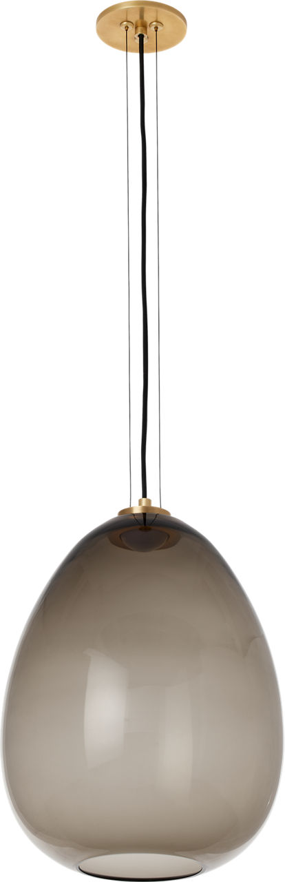 Kapoor Medium Pendant transparent smoke/Natural Brass 2700K 90 CRI integrated led 90 cri 2700k 120v-277v unv