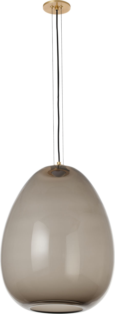 Kapoor Large Pendant transparent smoke/Natural Brass LED 2700K 90 CRI 120-277V