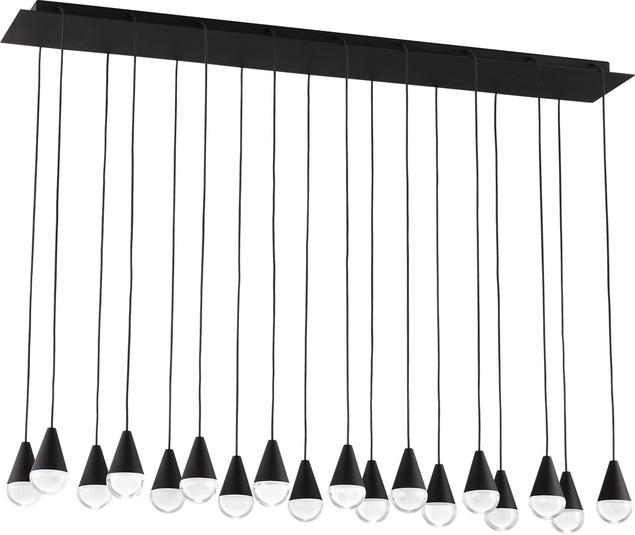 Cupola 18 Light Chandelier Nightshade Black Integrated LED 3000K 90 CRI 120V