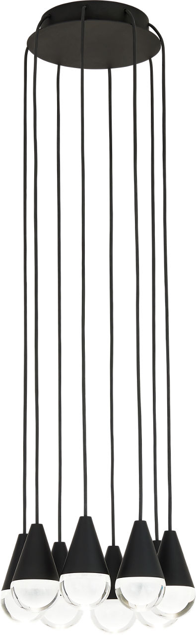 Cupola 8 Light Chandelier 8 Light Nightshade Black Integrated LED 90 CRI 3000K 120-277V