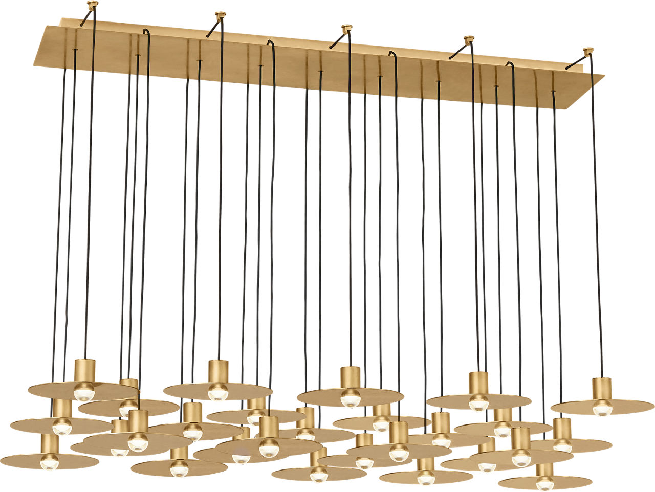 Eaves 27 Light Chandelier Natural Brass Integrated LED 3000K 90 CRI 120V