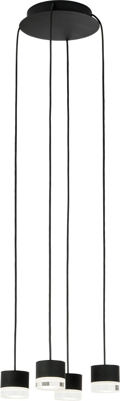 Gable 4 Light Chandelier 4 Light Nightshade Black Integrated LED 90 CRI 3000K 120-277V