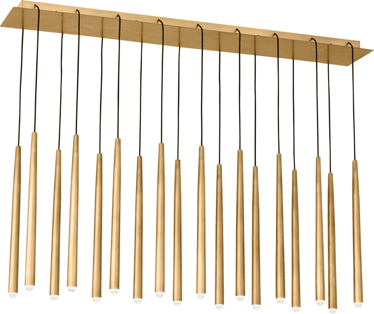 Pylon 18 Light Chandelier 18 Light Natural Brass 3000K 90 CRI integrated led 90 cri 3000k 120V