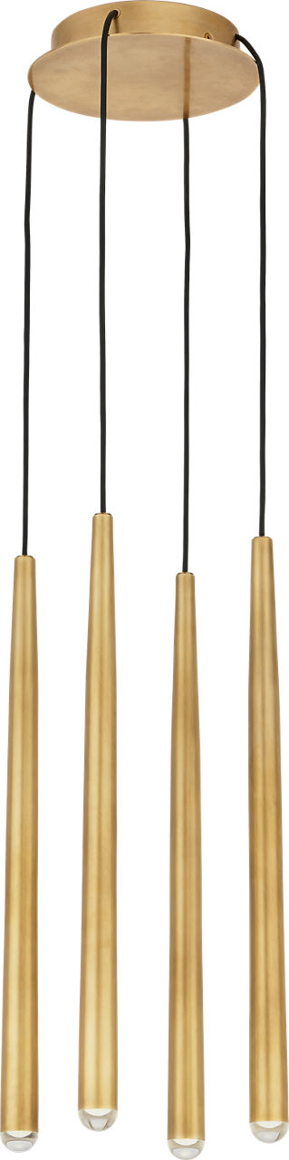 Pylon 4 Light Chandelier 4 Light Natural Brass 3000K 90 CRI integrated led 90 cri 3000k 120v-277v unv